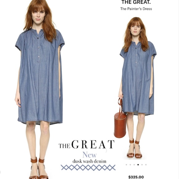 THE GREAT. Dresses & Skirts - The Great Denim The Painter's Dress Shirtdress